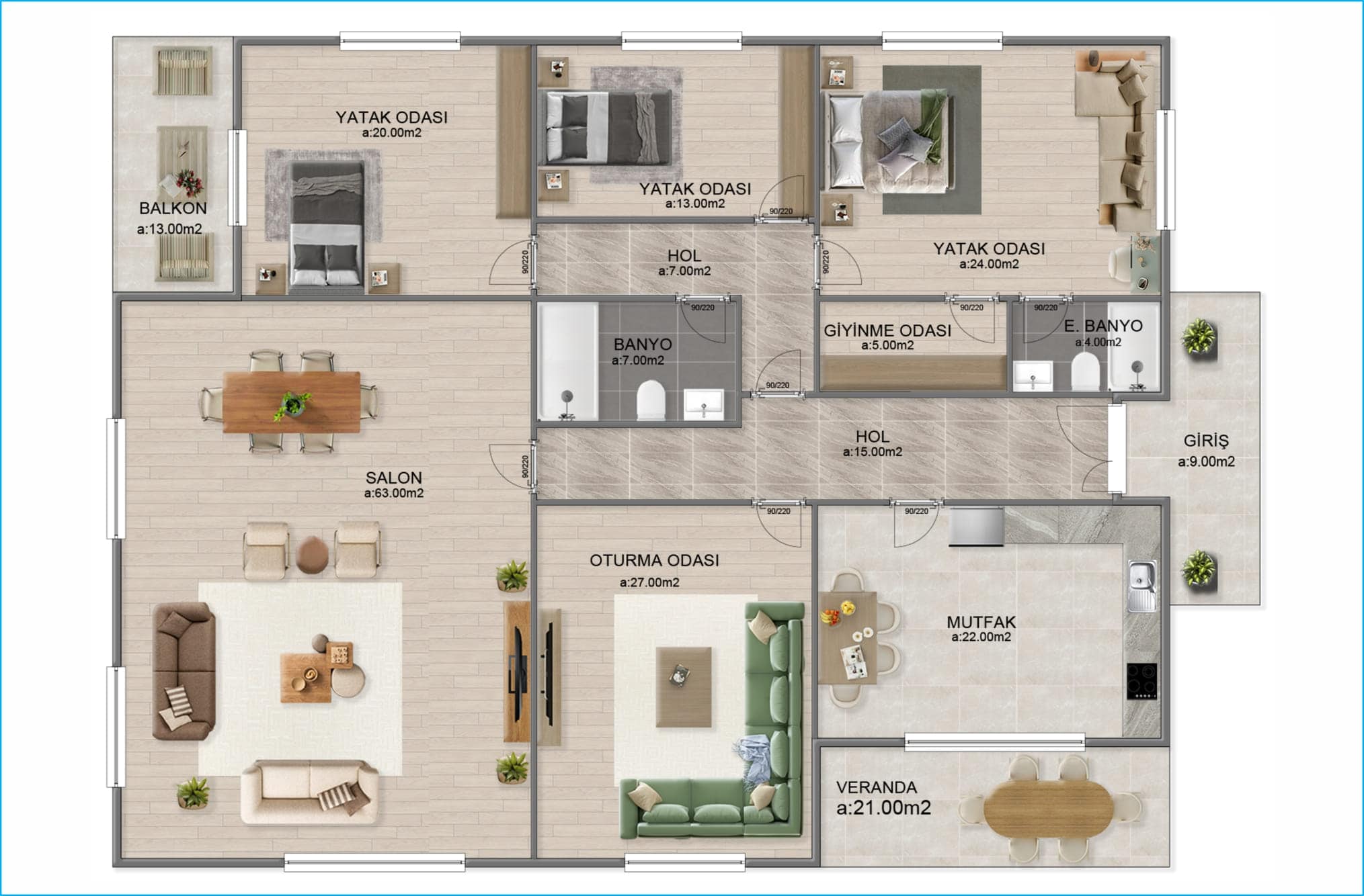 250m² Tek Katlı Hafif Çelik Ev - Görsel 4